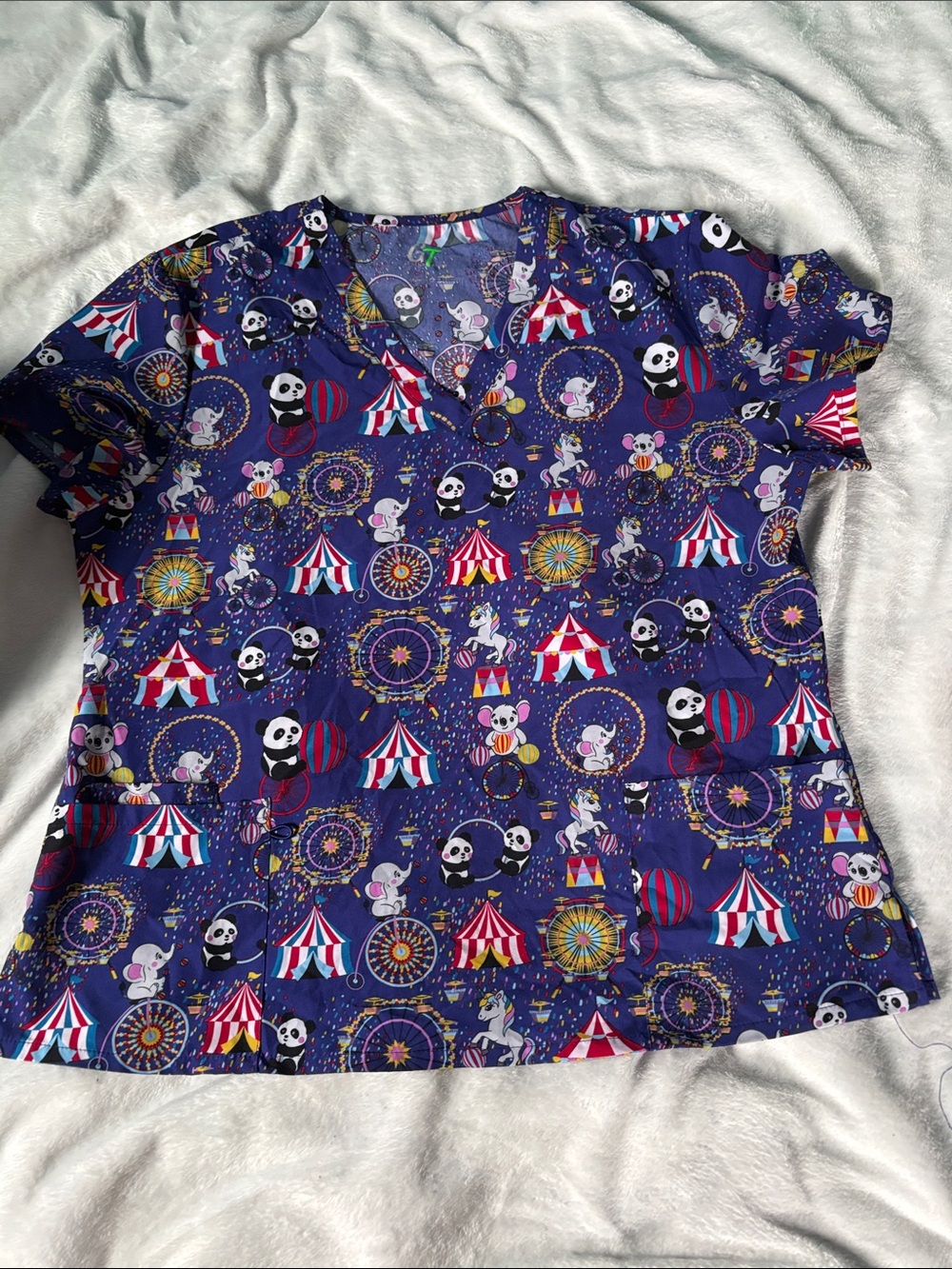 Cute circus scrub top